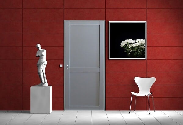 GD MENUISERIES - Bloc Porte Athena Gris Clair 2 panneaux H204 x L73 cm Côte Tableau P.Droit - large