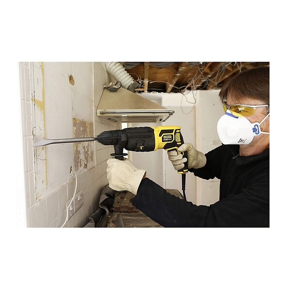 STANLEY - Marteau perforateur 750W SDS+ Poignée latérale + Tige 2 Pointes Burin plat Adaptateur Mallette STANLEY FATMAX - large