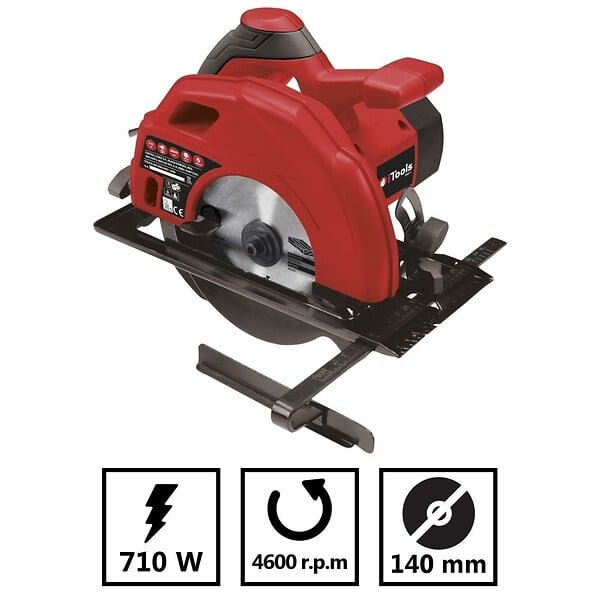 ITOOLS - Scie circulaire 710W Disque 140mm découpe 45° Epaisseur coupe 45 mm corps aluminium ITOOLS - large