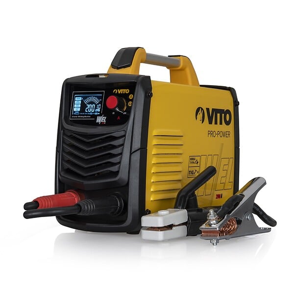 VITO - Poste a souder Professionnel inverter MMA TIG 200 Ampères +12 baguettes Ø 2.5 mm + Cagoule LCD + Mallette VITO - large