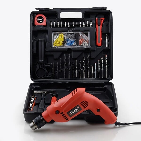 ITOOLS - Perceuse à percussion 500W + 41 accessoires de perçage Mallette ITOOLS - large
