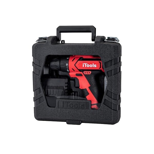 VITO - Visseuse sans fil 12V Batterie Lithium 1.5Ah LED + Coffret 6 embouts de vissage + 6 forets + Adaptateur VITO - large