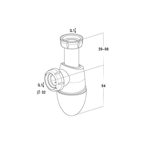 NICOLL - Siphon lavabo à joints intégrés BM211 - Bi-matière - Easyphon - large