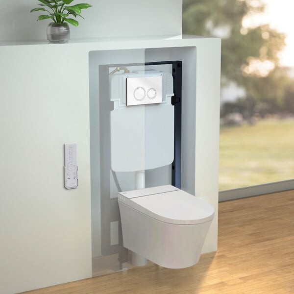 JACOB DELAFON - WC lavant sans bride Seine avec télécommande + abattant - large