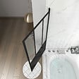 AURLANE - Pare Baignoire Pivotant 130x75cm Type Industriel - Profilé Noir Mat - Verre Trempé - GLASSY SCREEN - vignette