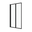 AURLANE - Pare baignoire Pivotant 70x120cm - 2 Volets Noir Mat - Verre Trempé 4mm - DUPLO - vignette