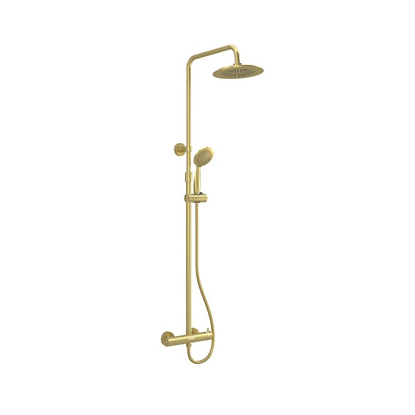 AURLANE - Colonne de douche Thermostatique finition Or Doré Brossé 133x26x52 cm - MOLLY GOLD - large