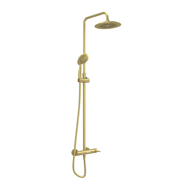 AURLANE - Colonne de douche Mécanique finition Or Doré Brossé - 133x26x52 cm - MOLLY GOLD - large