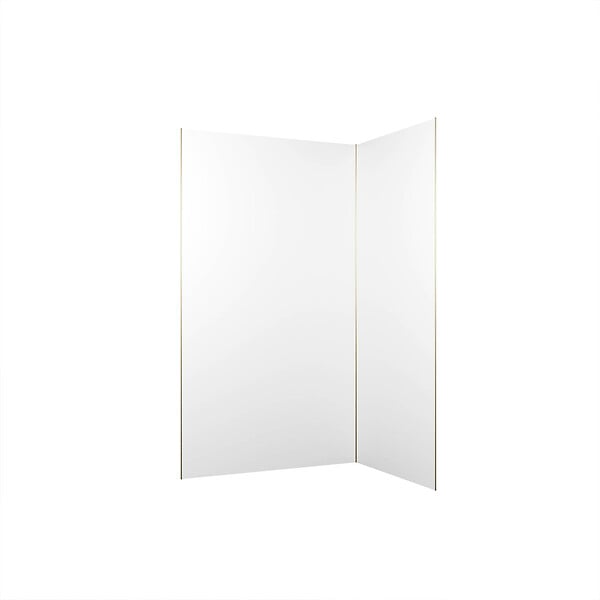 AURLANE - Pack 2 Panneaux Muraux en Aluminium Blanc 120+90x210 cm + Profilés Or Doré Brossé - large