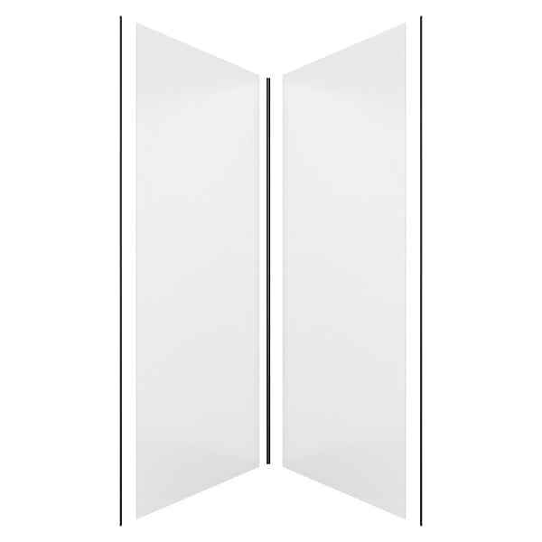 AURLANE - Pack de 2 Panneaux Muraux Aluminium BLANC 90+90x210 cm avec Profilés NOIR MAT - WALL'IT - large