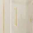 AURLANE - Porte de Douche Coulissante Type Industriel 140x200 cm - Finition Or Doré Brossé - Verre Trempé 6 mm - vignette
