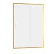 AURLANE - Porte de douche Coulissante 140x200cm - Profilés Or Doré Brossé - Verre Trempé 6mm - GOLDY CRUSH - vignette