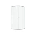 AURLANE - Porte de douche 1/4 cercle blanc 90x90cm de largeur - verre transparent - WHITY ROUND - vignette