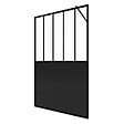 AURLANE - Paroi de douche 120x200 cm type Verriere - Verre trempe et Structure aluminium noir mat - vignette