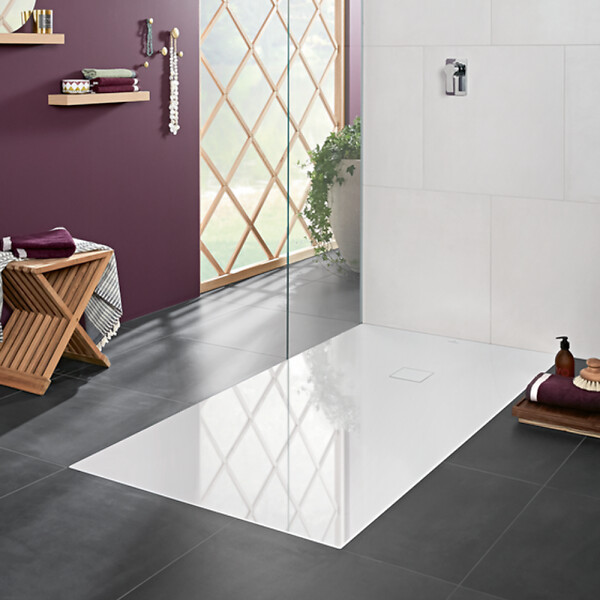 VILLEROY ET BOCH - Receveur 160 x 100  Planeo acrylique rectangle blanc - large