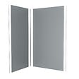 AURLANE - Pack 2 Panneaux Muraux en Aluminium Silver 120+90x210 cm + Profilés Chrome - vignette