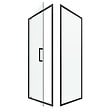 AURLANE - Porte de douche Pivotante et retour 80x80x200 - Profilés noir mat - CRUSH PIVOTANTE - vignette