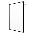 AURLANE - Paroi de Douche 120x200 cm - Cadre et Bras Aluminium NOIR MAT - DARK CONTOURING - vignette