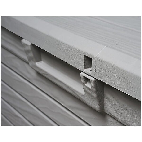 TOOMAX - Coffre de Jardin Résine 550 Litres GRIS Effet bois FLORIDA 147 x 72 x 60 cm Haute résistance UV TOOMAX - large