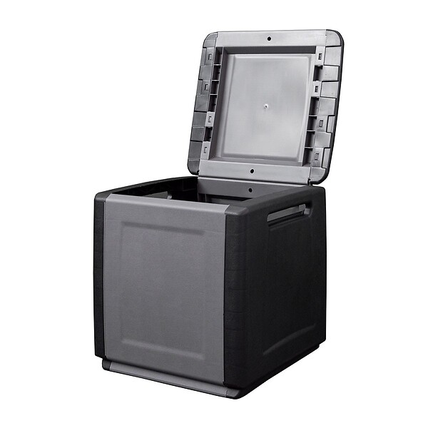 INTEC - Coffre de rangement 130L Gris/Noir 54 x 53 x H57cm Poignées de transport polypropylène INTEC - large
