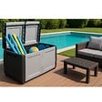 INTEC - Coffre de rangement 230L Coffre de Jardin Gris/Noir 96 x 53 x H57cm Poignées de transport polypropylène INTEC - vignette
