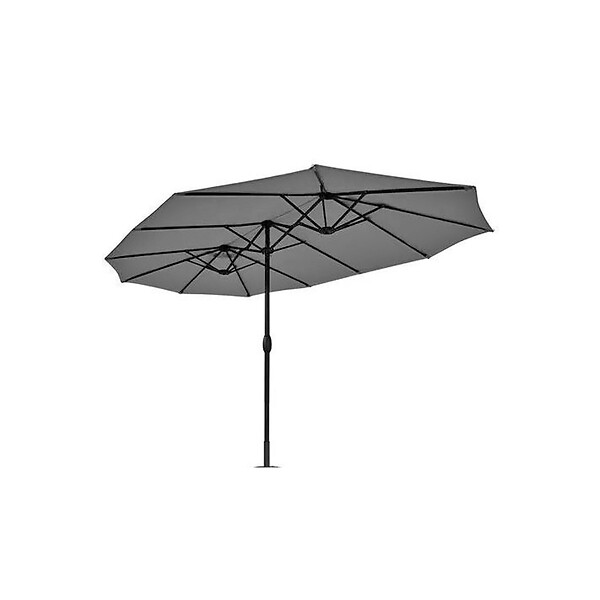 KZ GARDEN - Parasol de jardin double Gris 4.50 x 2.65 x H 2.40 Toile polyester TWIN KZ GARDEN - large
