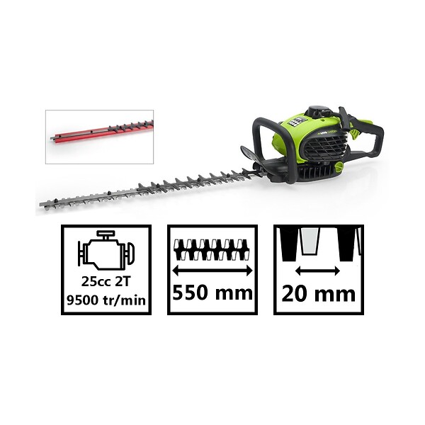 VITO - Taille Haies thermique 25cm3 Moteur 2 Temps Lame 55cm Rotation 90° VITO - large