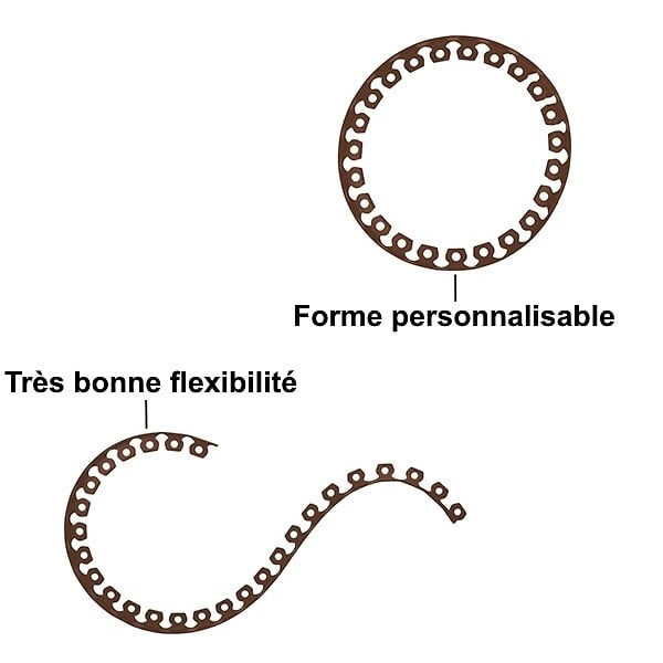 GT GARDEN - Bordure de jardin flexible marron - 3,8 cm x 10 mètres avec 20 piquets d'ancrage - large