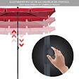 VOUNOT - Parasol rectangulaire 2x1.25m avec housse de protection rouge - vignette