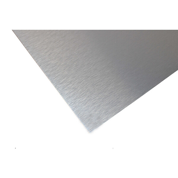 MCCOVER - Crédence - réversible - en aluminium brossé / aluminium brut 200 x 100 x 0.3 cm + Mastic silicone transparent Aluminum brossé, ep.3 mm, l.100 cm, L.200 cm - large