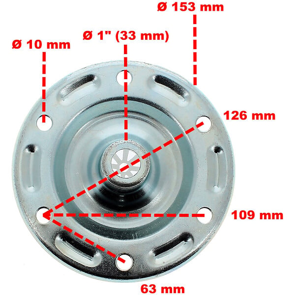 GT MARKET - Bride 1' (33 mm) pour réservoir à pression et surpresseur 24, 50 et 100 litres - large