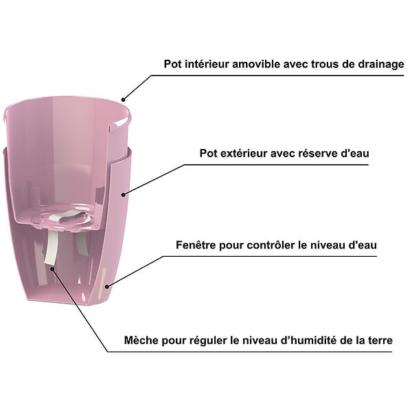GT GARDEN - Lot de 3 pots pour orchidées avec réserve d'eau - Orchidea anthracite 2 litres - large