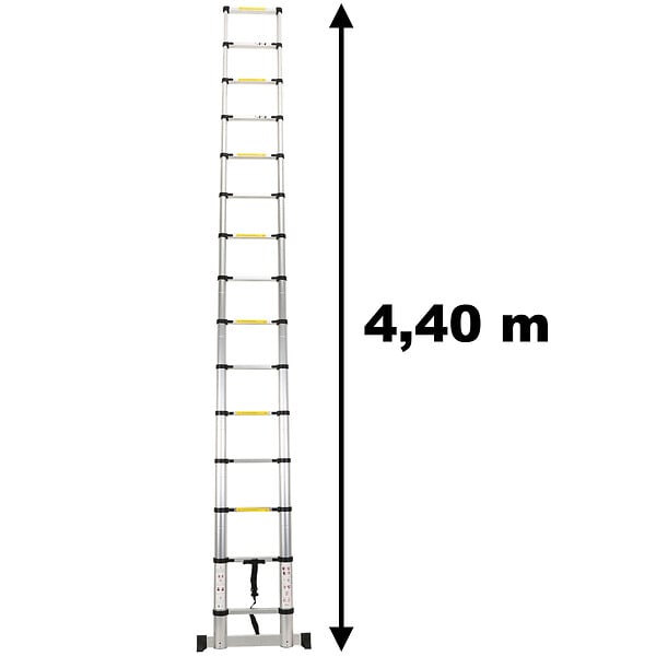 GT MARKET - Échelle télescopique en aluminium - 4.40 mètres - large