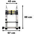 GT MARKET - Échelle télescopique pliable en aluminium - 3.80 mètres - vignette