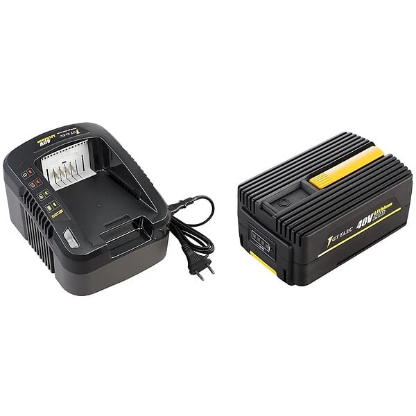 GT ELEC - Tronçonneuse sans fil à batterie, 40 V, guide 14 pouces, GT ELEC + batterie 2 Ah + chargeur - large