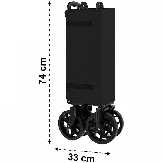 GT GARDEN - Chariot de transport pliable noir - large