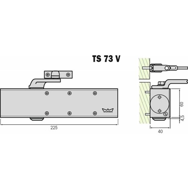 DORMA - Fermeporte modèle TS 73 V - large