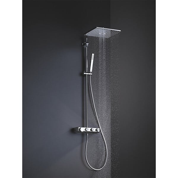 GROHE - Colonne thermostatique EUPHORIA SMARTCONTROL 310 GROHE 26508000 - 31 x 31 cm - douchette + flexible 175 cm + porte-savon - large