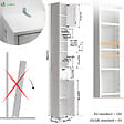 VOUNOT - Meuble rangement salle de bain Haut colonne 180x20x20cm MDF blanc - vignette