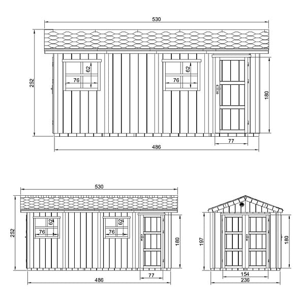 TIMBELA - Abri de Jardin Qualité Premium 11,47 m² - H252x250x530 cm - Construction de Panneaux LP Smartside - Timbela M915C-TERRA BROWN - large