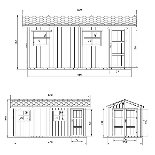 TIMBELA - Abri de Jardin Qualité Premium 11,47 m² - H252x250x530 cm - Construction de Panneaux LP Smartside - Timbela M915C-TUNDRA GREY - large