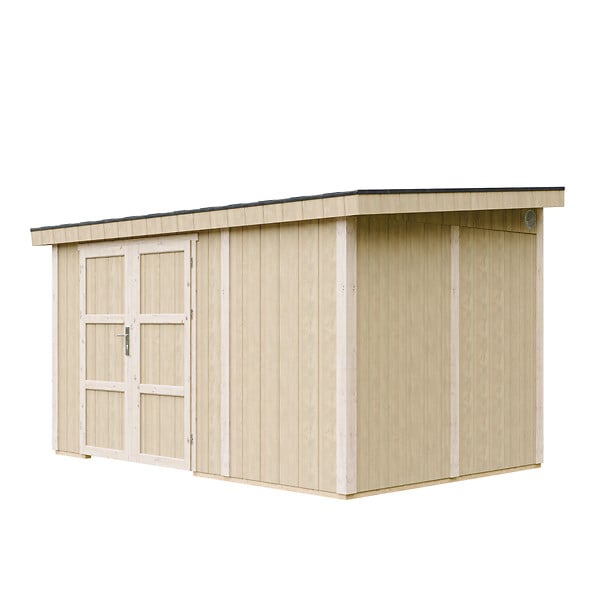 TIMBELA - Abri de Jardin Qualité Premium 8,68 m² - H231x248x412 cm - Sans plancher e  paroi latérale - Timbela M939B-TERRA BROWN - large
