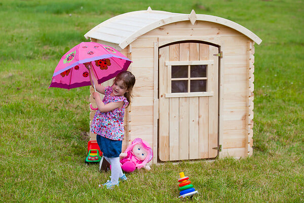 TIMBELA - Timbela M505 Maison en bois pour enfants AVEC PLANCHER - 112x146xH145cm / 1.1m2 - large