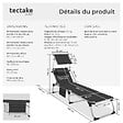 TECTAKE - Chaise longue en aluminium Aurelie, rembourrée et pliable noir - vignette