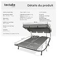 TECTAKE - Transat 2 places noir/gris - vignette