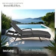 TECTAKE - Bain de soleil rotin tressé noir dossier réglable 5 positions matelas moelleux - vignette