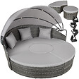 TECTAKE - Bain de soleil rond modulable SANTORIN gris - vignette