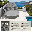 TECTAKE - Bain de soleil rond modulable SANTORIN gris - vignette