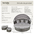 TECTAKE - Bain de soleil rond modulable SANTORIN gris - vignette