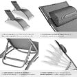 TECTAKE - 2 chaises longues en aluminium, à 5 niveaux gris - vignette